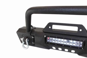 Jeep Wrangler Unlimited JKU Front Winch Bumper - Fishbone Offroad - Stubby with Tube Guard - Black Textured Powder Coat - `07-`18